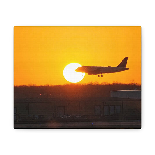 Airplane Sunset Canvas Gallery Wraps